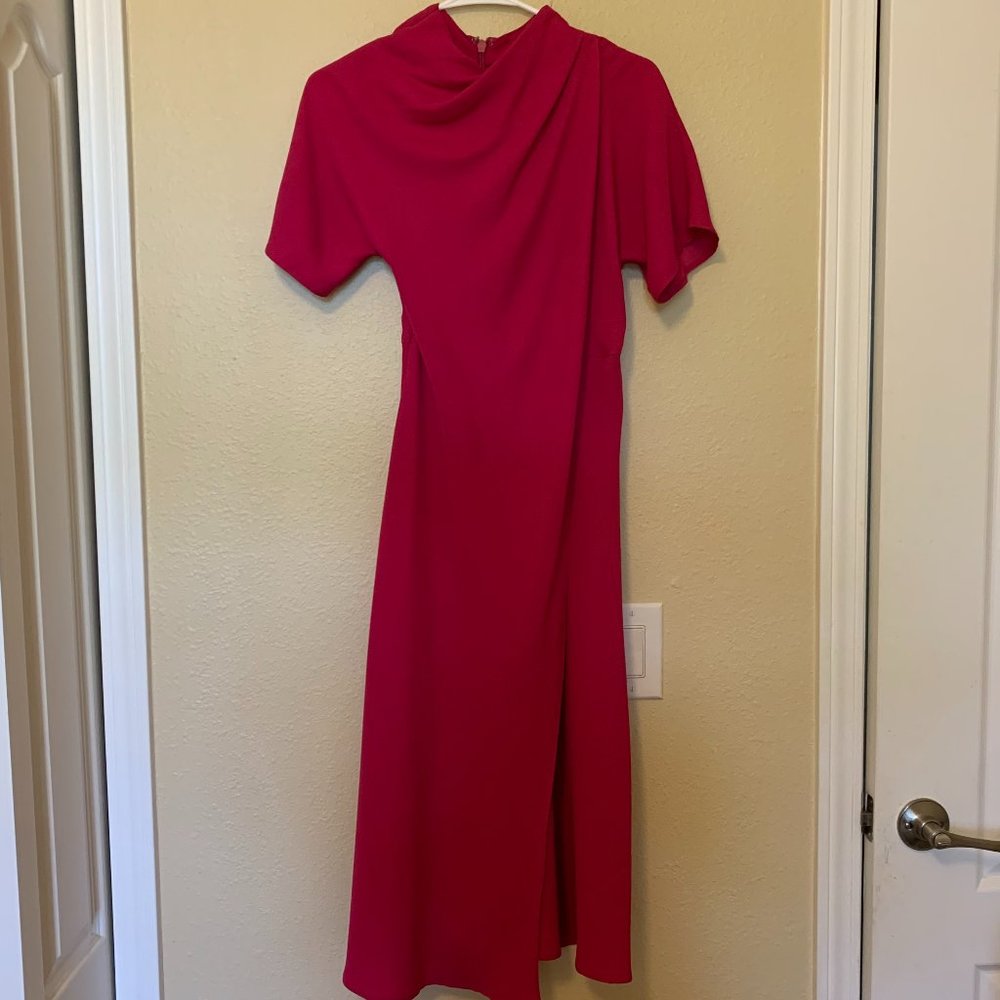 Topshop Pink Silk Midi Dress Size 2 NWT